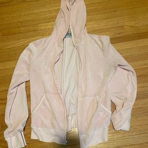 Light, baby pink velour Juicy Couture hoodie